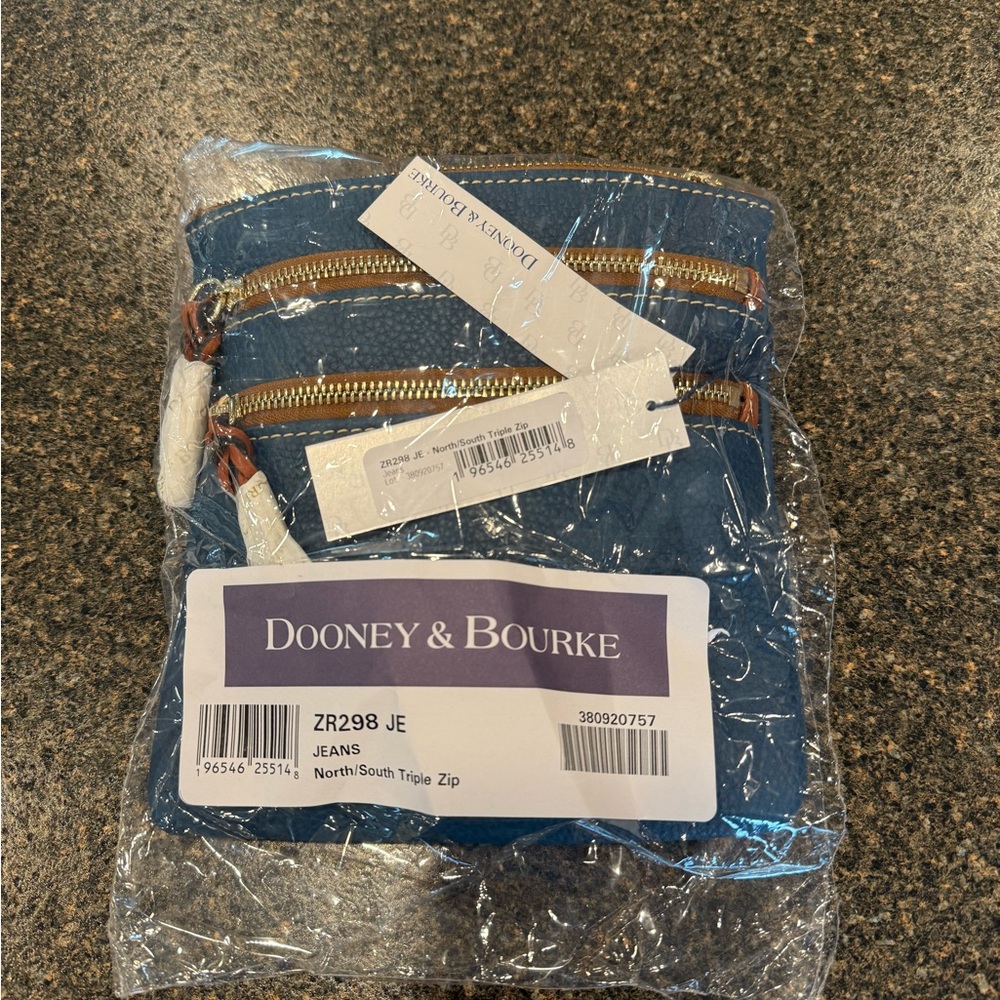 Dooney & Bourke Blue Crossbody Bag Triple Zip - Picture 2 of 6